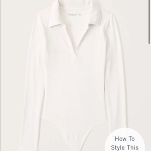 Long-Sleeve Ribbed Polo Bodysuit